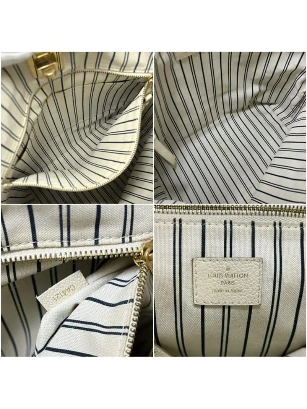 Louis Vuitton Tote Citadines PM Monogram Empreinte Leather Neige Beige